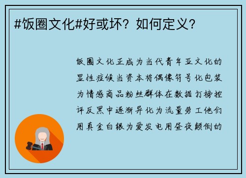 #饭圈文化#好或坏？如何定义？