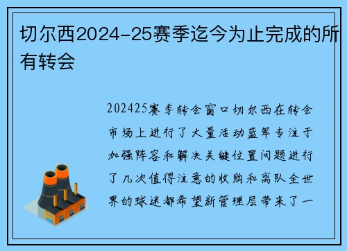 切尔西2024-25赛季迄今为止完成的所有转会